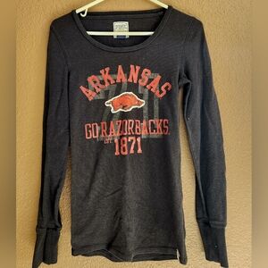 Arkansas Razorbacks Victoria's Secret PINK Long Sleeve Black Shirt Size M